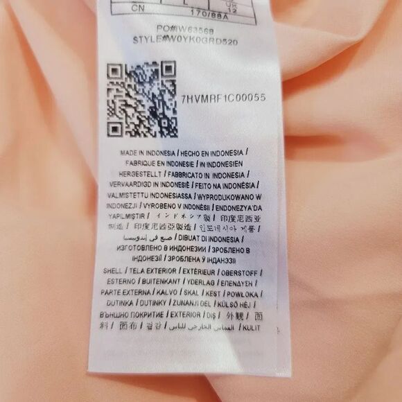 NEW Guess Sheer Chiffon Corset Bardot Milkmaid Peasant Mini Dress in Peach Large - Picture 10 of 13